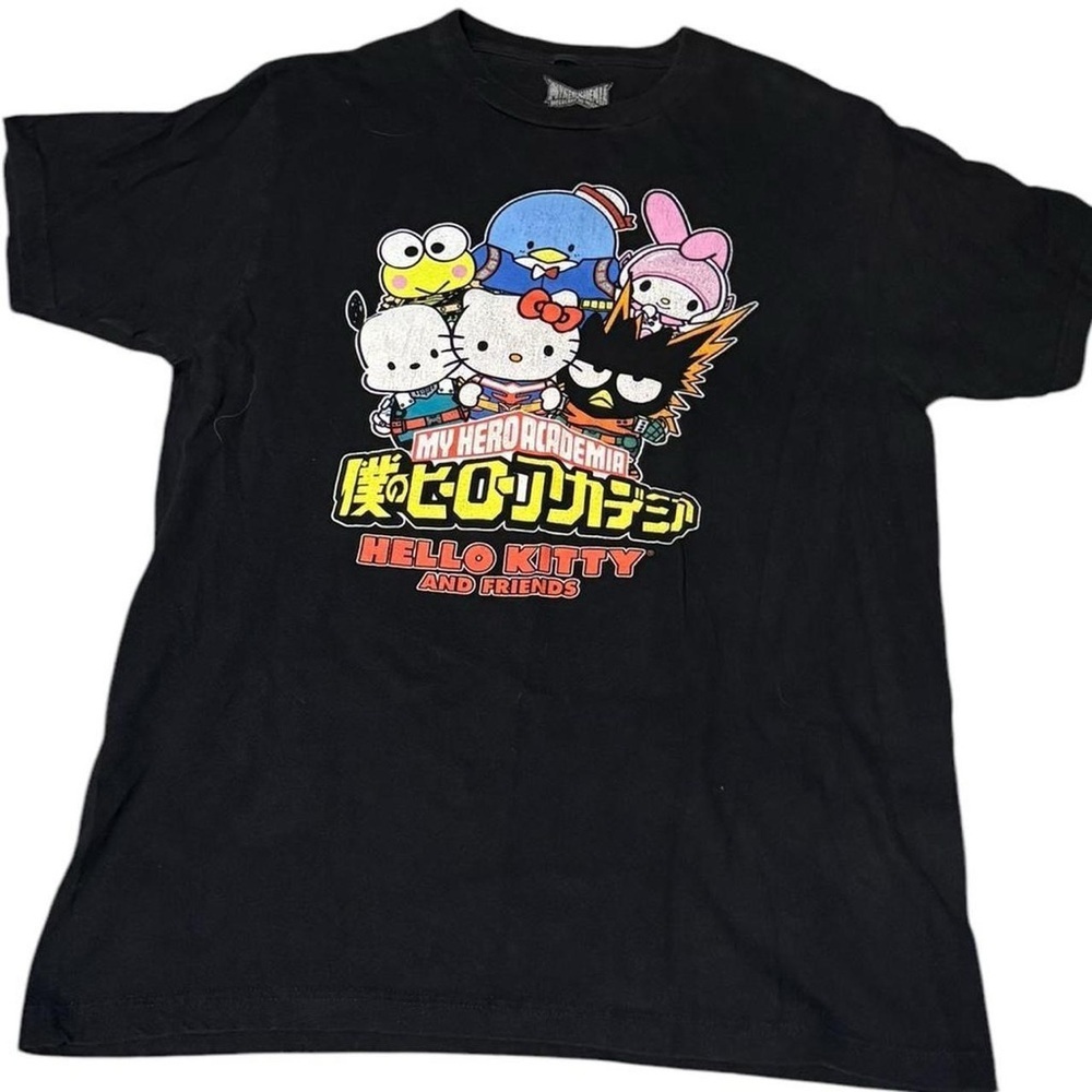 Black My Hero Academia x Hello Kitty T-Shirt
